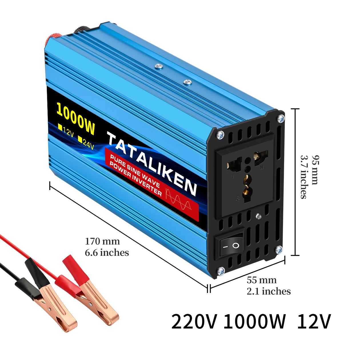 Power Up Your Life with the Pure Sine Wave Inverter 1000W-4000W: Efficient DC 12V & 24V to AC 220V Converter with Universal Socket