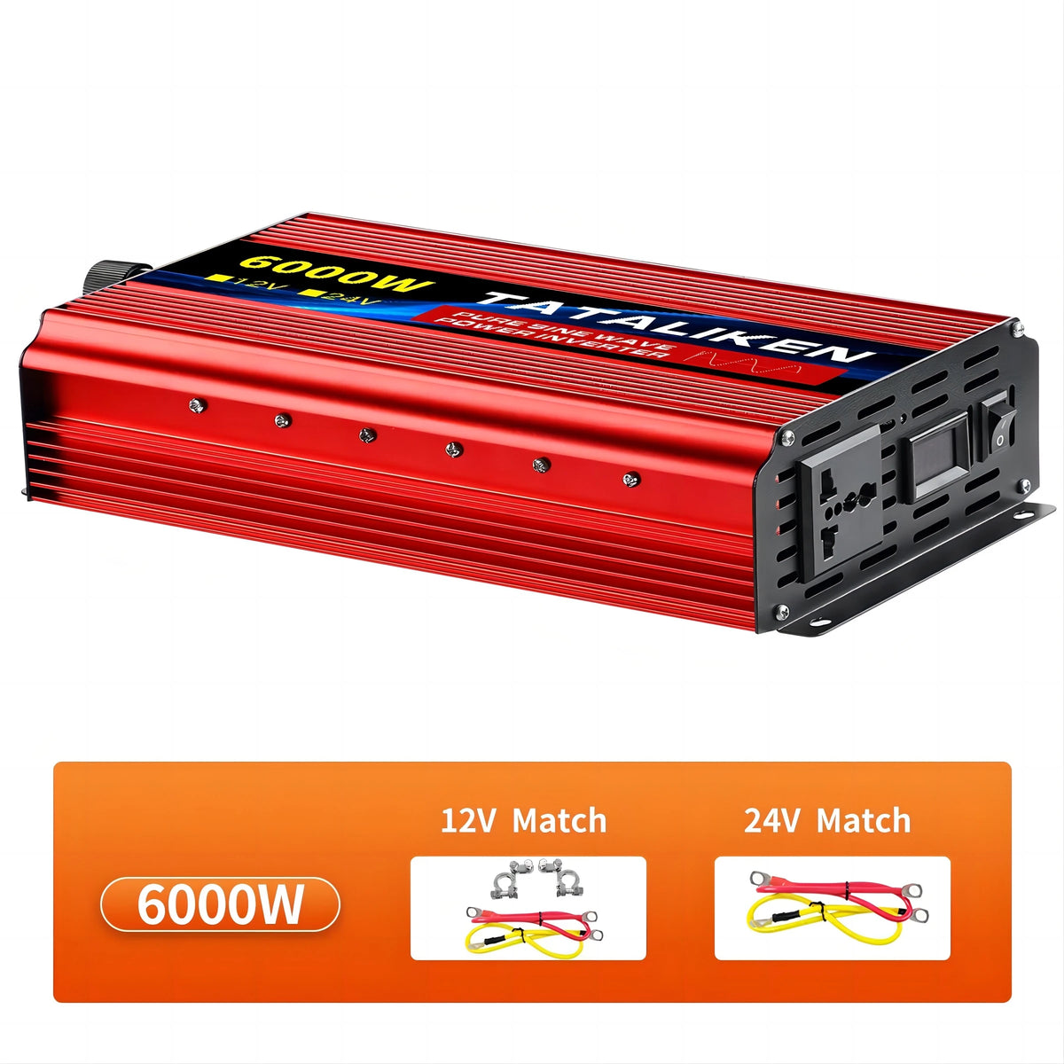 Power Up Your Life with the Pure Sine Wave Inverter 1000W-4000W: Efficient DC 12V & 24V to AC 220V Converter with Universal Socket