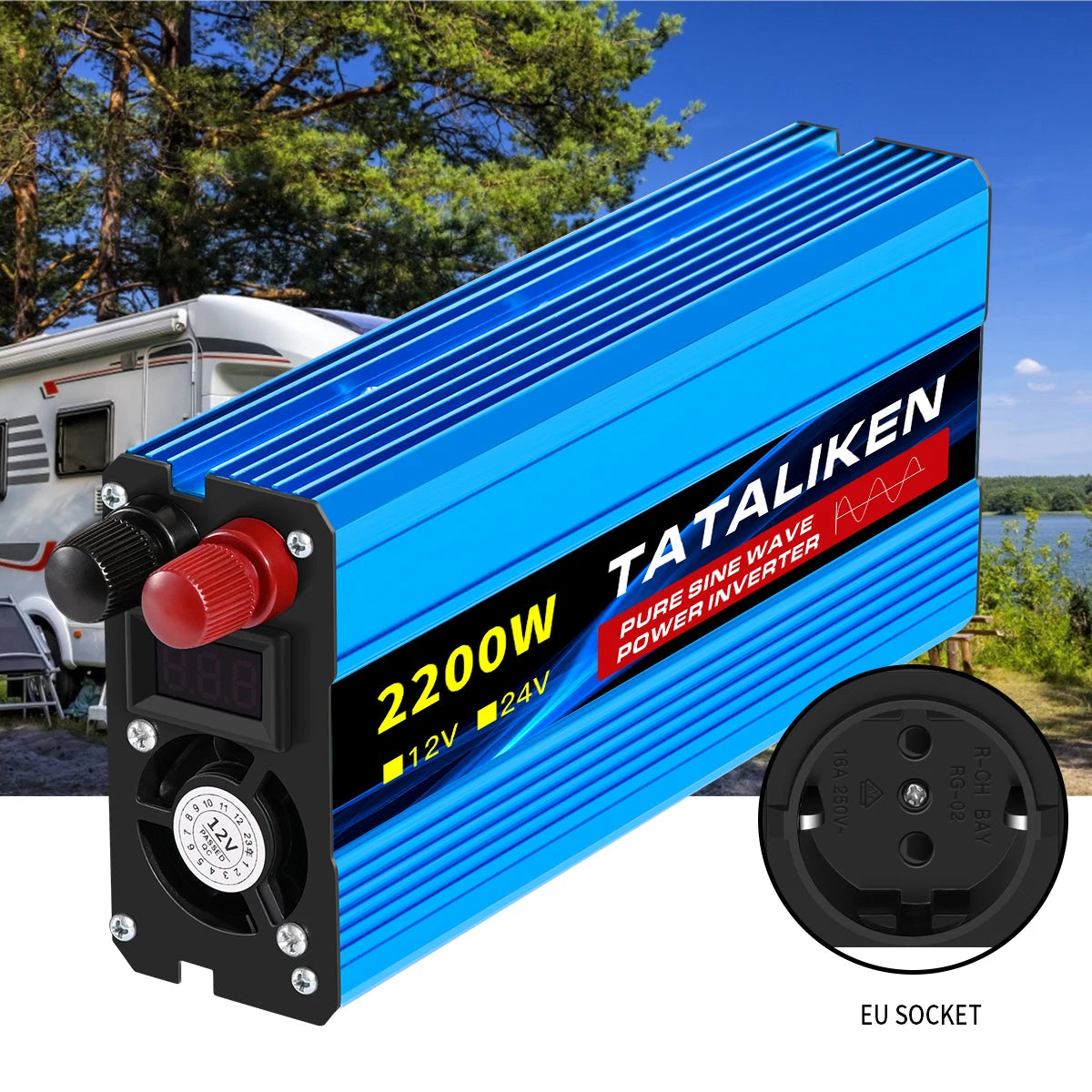Power Up Your Life with the Pure Sine Wave Inverter 1000W-4000W: Efficient DC 12V & 24V to AC 220V Converter with Universal Socket