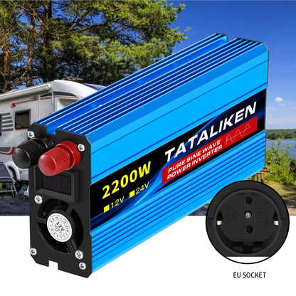 Power Up Your Life with the Pure Sine Wave Inverter 1000W-4000W: Efficient DC 12V & 24V to AC 220V Converter with Universal Socket